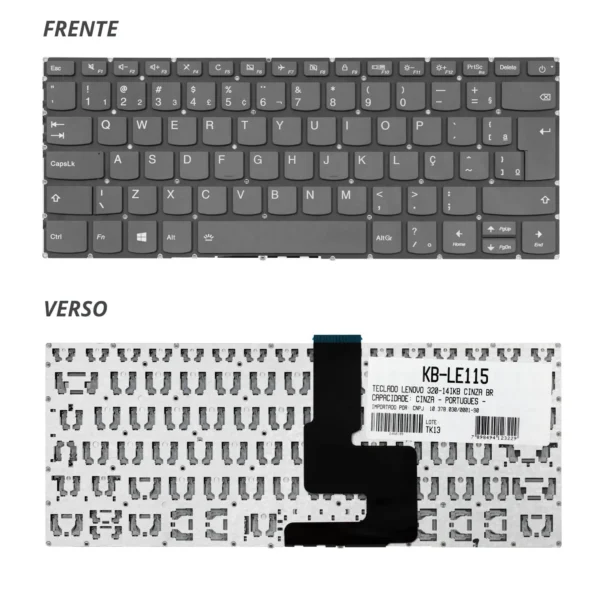 Teclado Lenovo 320-14Ikb Kb-Le115 Abnt2 Cinza