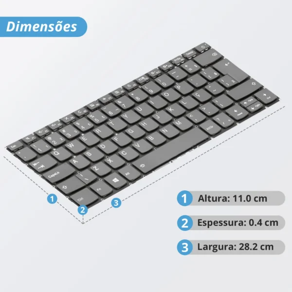 Teclado Lenovo 320-14Ikb Kb-Le115 Abnt2 Cinza