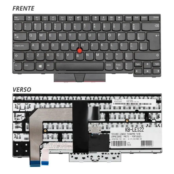 Teclado Lenovo Thinkpad T470 Kb-Le122 Abnt2 Trackpoint Preto