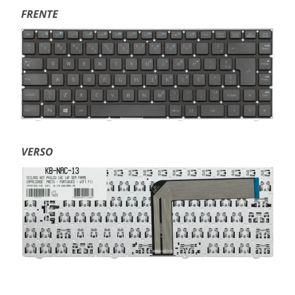 Teclado Philco 14E 14F Kb-Nac-13 Abnt2 Wi-Fi F11 Preto