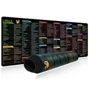 Mouse Pad Antiderrapante Comandos Linux 90 X 40Cm Preto
