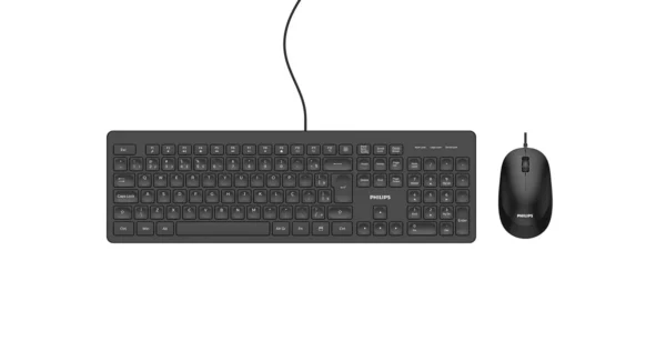Kit Teclado E Mouse Philips Spt6208 Wired Simplicity Usb Abnt2 Preto
