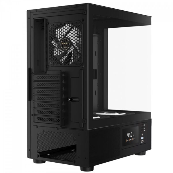 Gabinete Gamer Gamdias Atlas E2 Cg Mid Tower Vidro Curvo 3 Fans Argb Preto