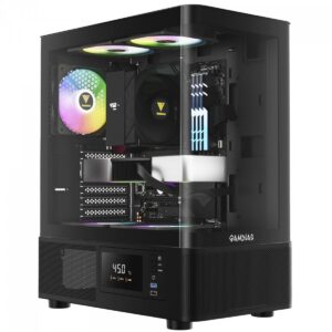 Gabinete Gamer Gamdias Atlas E2 Cg Mid Tower Vidro Curvo 3 Fans Argb Preto