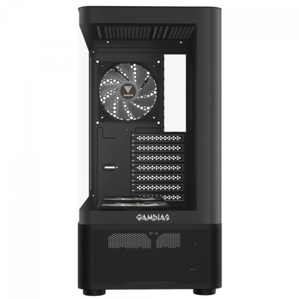Gabinete Gamer Gamdias Atlas E2 Cg Mid Tower Vidro Curvo 3 Fans Argb Preto