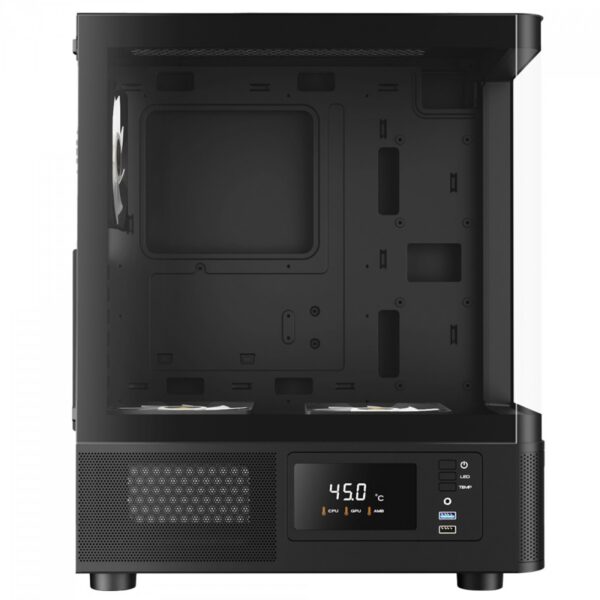 Gabinete Gamer Gamdias Atlas E2 Cg Mid Tower Vidro Curvo 3 Fans Argb Preto