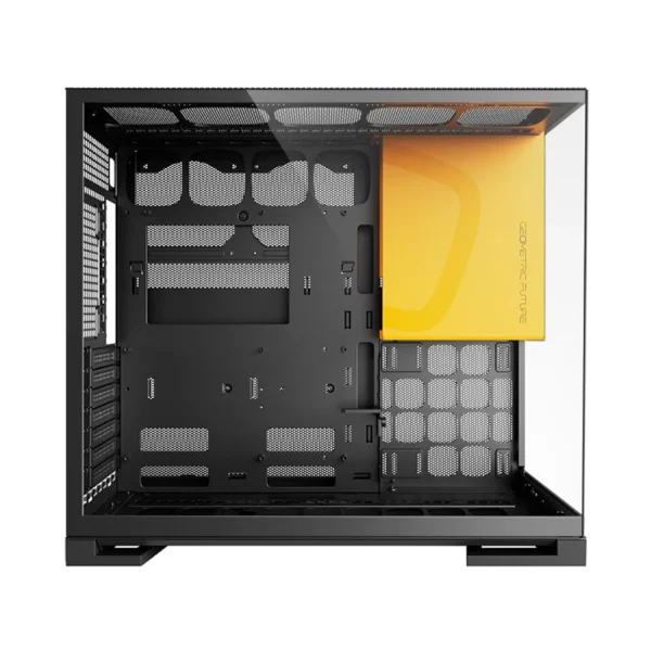 Gabinete Gamer Geometric Future Model 5 Atx Vidro Temperado 5 Fans Argb Preto E Amarelo
