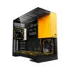 Gabinete Gamer Geometric Future Model 5 Atx Vidro Temperado 5 Fans Argb Preto E Amarelo