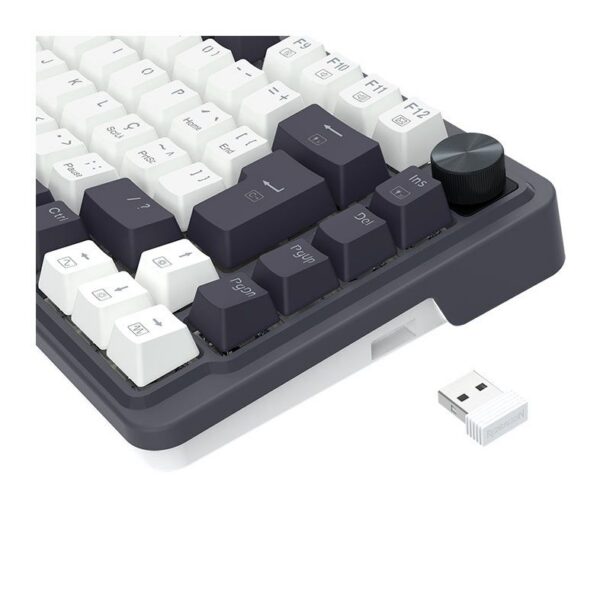 Teclado Mecânico Gamer Redragon Ucal Pro Sem Fio 75% Abnt2 Switch Marrom Rgb Preto E Branco
