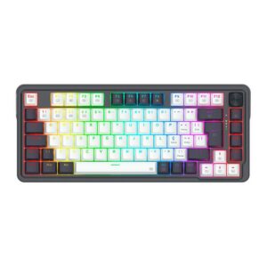 Teclado Mecânico Gamer Redragon Ucal Pro Sem Fio 75% Abnt2 Switch Marrom Rgb Preto E Branco