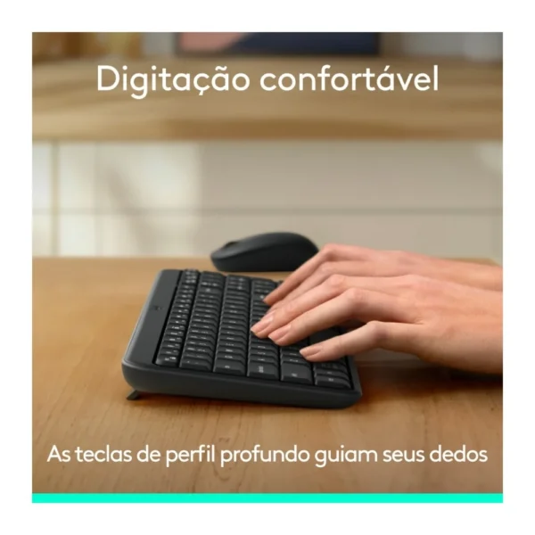 Kit Teclado E Mouse Sem Fio Logitech Mk250 Bluetooth Abnt2 Grafite