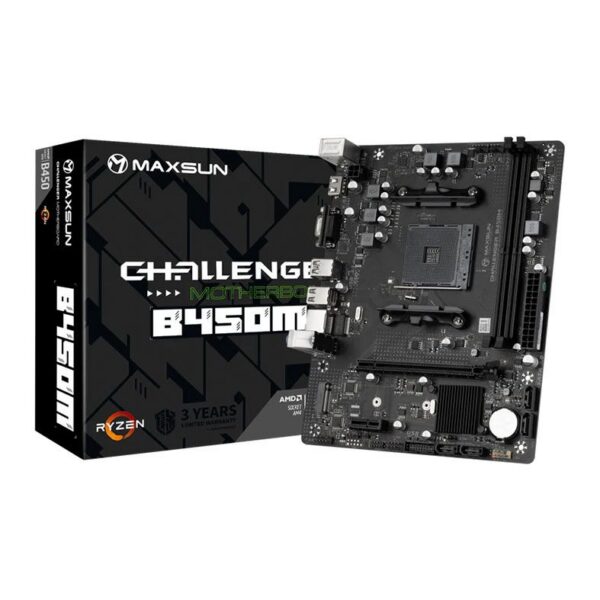 Placa Mãe Maxsun Challenger B450m Amd Am4 Ddr4 Micro-Atx