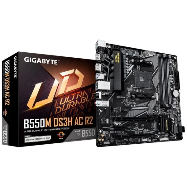 Placa Mãe Gigabyte B550m Ds3h Ac R2 Amd Am4 Micro Atx Ddr4 Wi-Fi Bluetooth