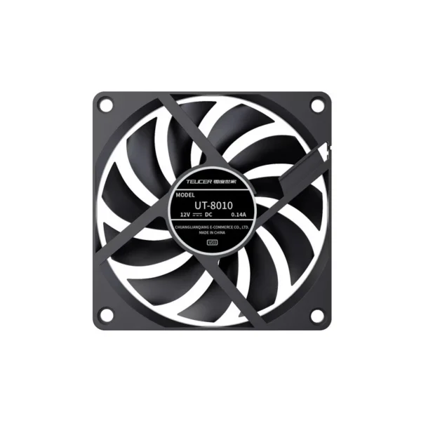 Ventoinha Teucer Ut-8010 Ultra Slim 80X10mm Pwm Preto
