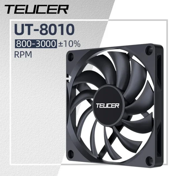 Ventoinha Teucer Ut-8010 Ultra Slim 80X10mm Pwm Preto