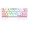 Teclado Mecânico Gamer Redragon Anivia Lollipop K614wp-Rgb Abnt2 Switch Marrom Rgb Branco E Rosa