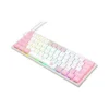 Teclado Mecânico Gamer Redragon Anivia Lollipop K614wp-Rgb Abnt2 Switch Marrom Rgb Branco E Rosa
