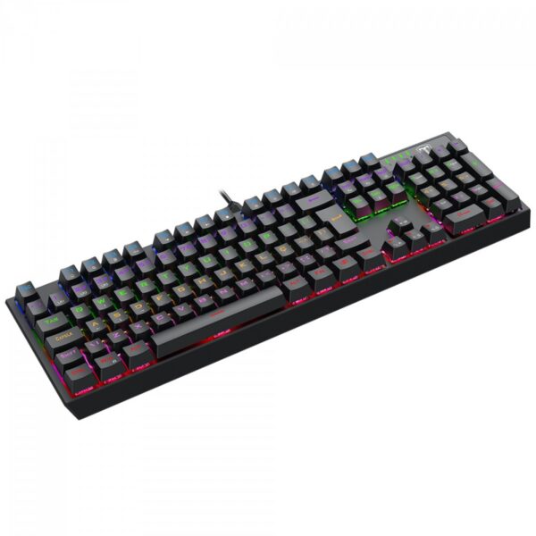 Teclado Mecânico Gamer T-Dagger Axis T-Tgk329-Br Abnt2 Switch Marrom Rainbow Full Size Preto
