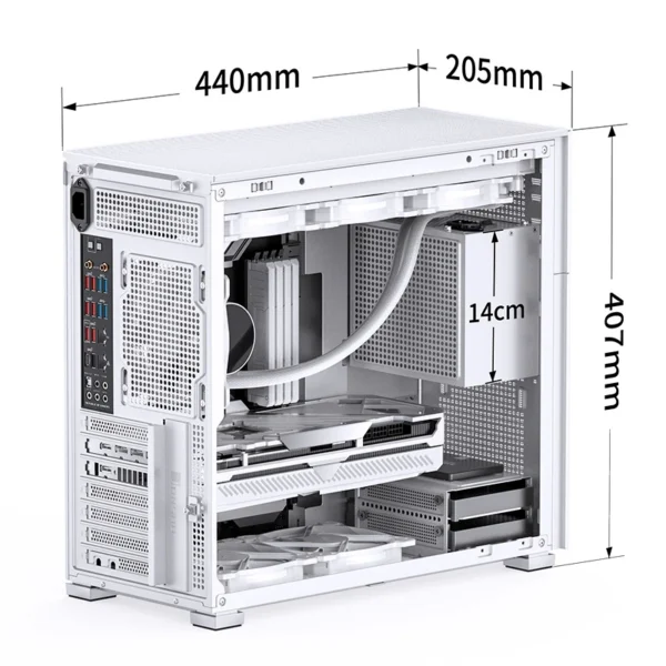 Gabinete Premium Jonsbo D41 Mesh Atx Branco Usb-C