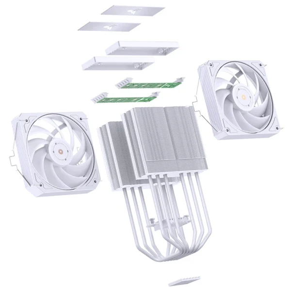 Cooler Ultra Premium Para Processador Jonsbo Hx6280 Dual Tower 81 Cfm Branco