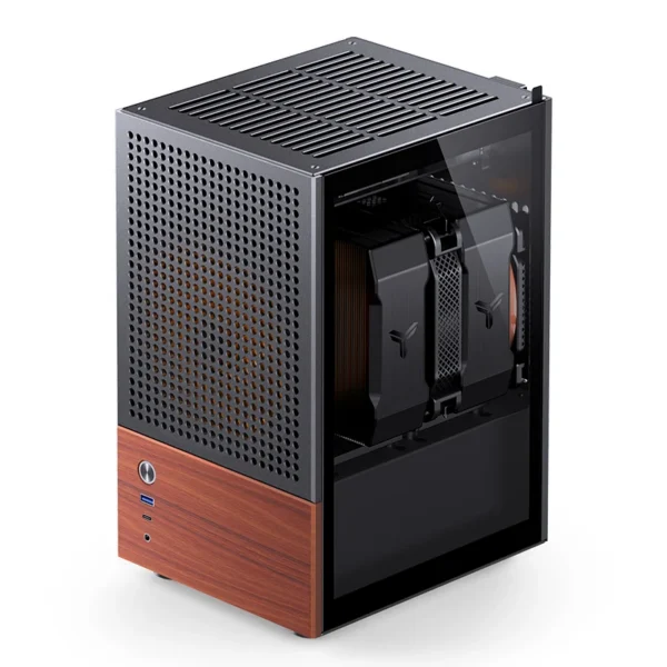 Gabinete Premium Jonsbo T6 Mini-Itx Preto E Madeira