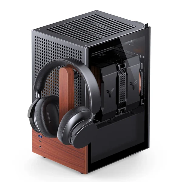 Gabinete Premium Jonsbo T6 Mini-Itx Preto E Madeira