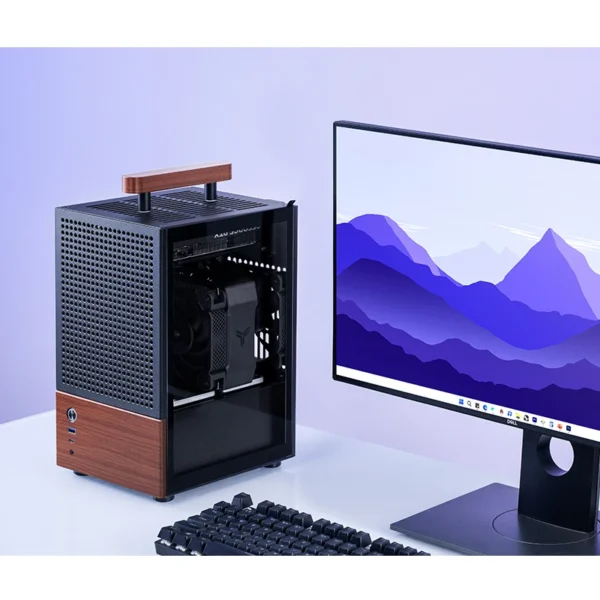 Gabinete Premium Jonsbo T6 Mini-Itx Preto E Madeira