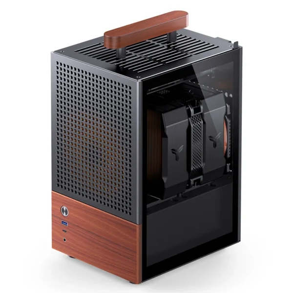 Gabinete Premium Jonsbo T6 Mini-Itx Preto E Madeira