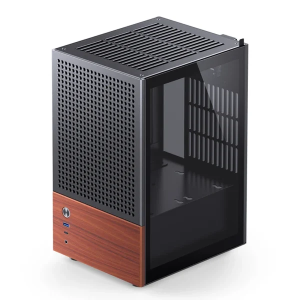 Gabinete Premium Jonsbo T6 Mini-Itx Preto E Madeira