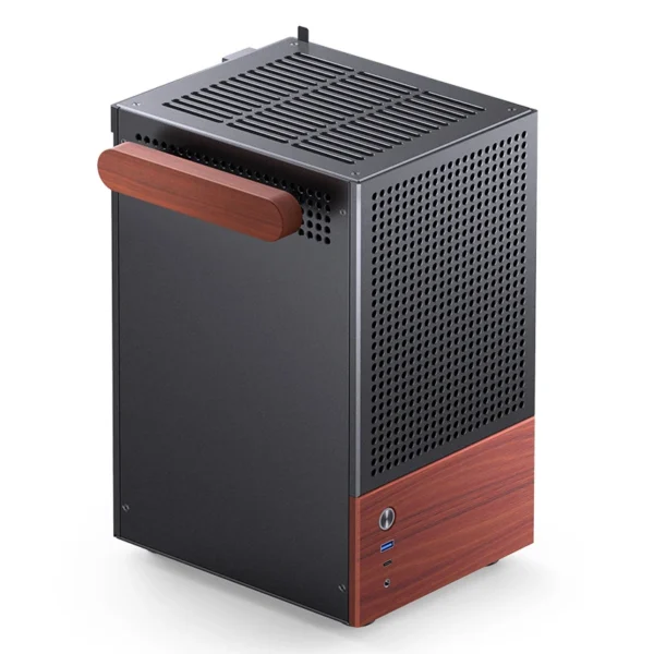 Gabinete Premium Jonsbo T6 Mini-Itx Preto E Madeira
