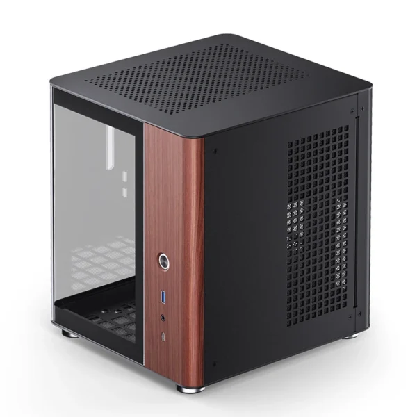 Gabinete Aquário Jonsbo Tk-0 Mini-Itx Preto E Madeira