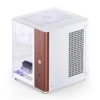 Gabinete Aquário Jonsbo Tk-0 Mini-Itx Branco E Madeira