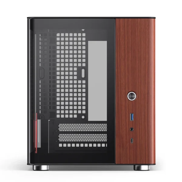 Gabinete Aquário Jonsbo Tk-0 Mini-Itx Preto E Madeira
