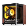 Gabinete Aquário Jonsbo Tk-0 Mini-Itx Preto E Madeira