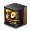 Gabinete Aquário Jonsbo Tk-0 Mini-Itx Preto E Madeira