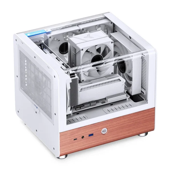 Gabinete Aquário Jonsbo Tk-0 Mini-Itx Branco E Madeira