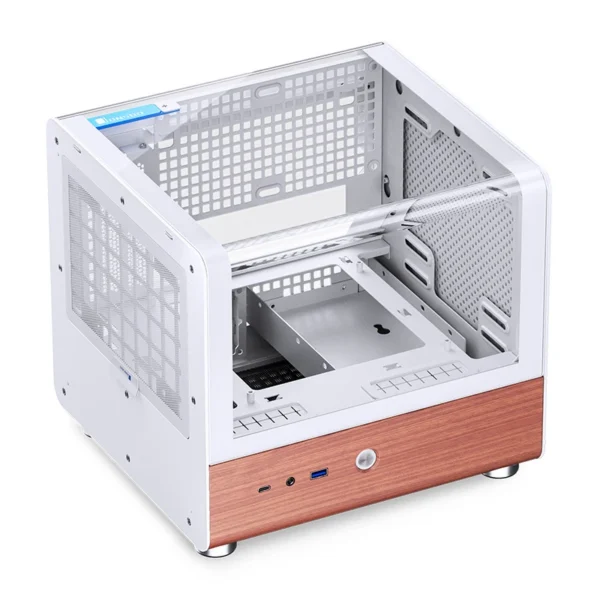 Gabinete Aquário Jonsbo Tk-0 Mini-Itx Branco E Madeira