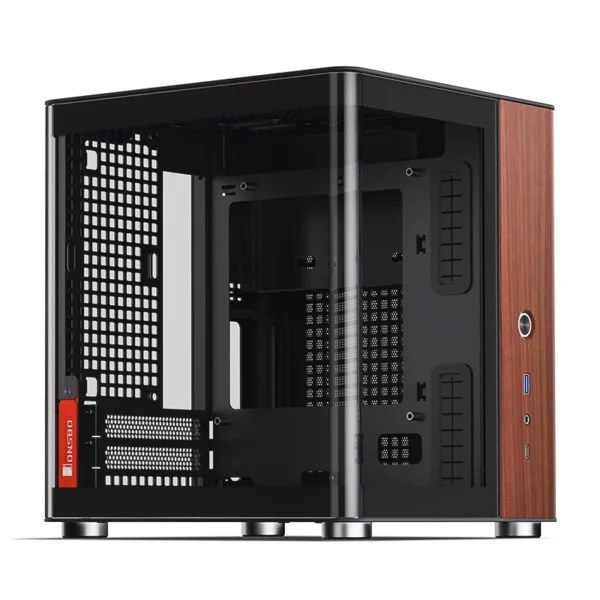 Gabinete Aquário Jonsbo Tk-0 Mini-Itx Preto E Madeira