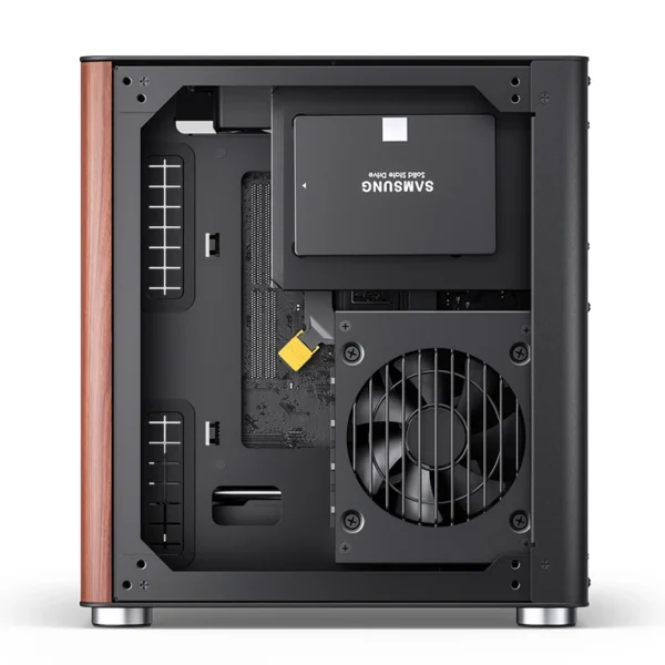 Gabinete Aquário Jonsbo Tk-0 Mini-Itx Preto E Madeira