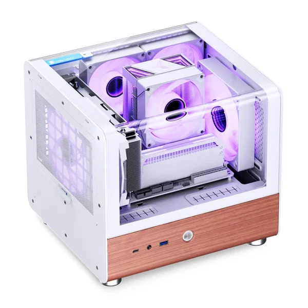 Gabinete Aquário Jonsbo Tk-0 Mini-Itx Branco E Madeira