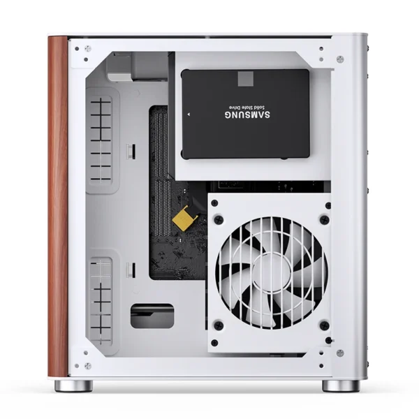Gabinete Aquário Jonsbo Tk-0 Mini-Itx Branco E Madeira