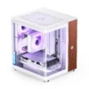 Gabinete Aquário Jonsbo Tk-0 Mini-Itx Branco E Madeira