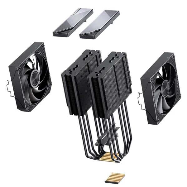 Cooler Para Processador Jonsbo Ca90 Dual Tower 77 Cfm Argb Preto