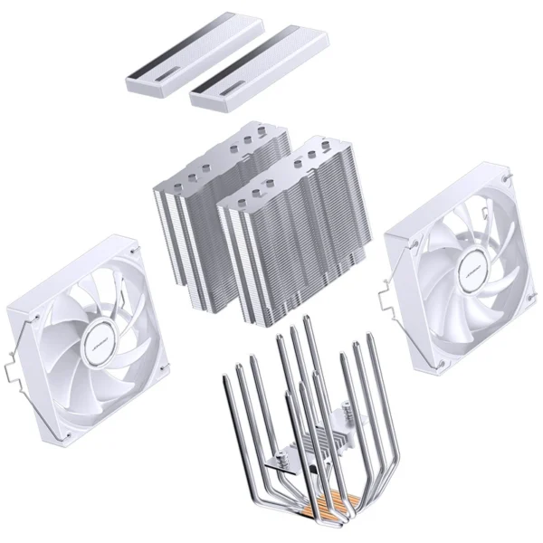 Cooler Para Processador Jonsbo Cb80 Dual Tower 80 Cfm Argb Branco