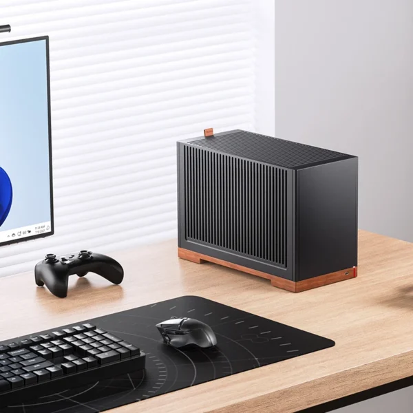 Gabinete Premium Jonsbo T9 Mini-Itx Preto E Madeira