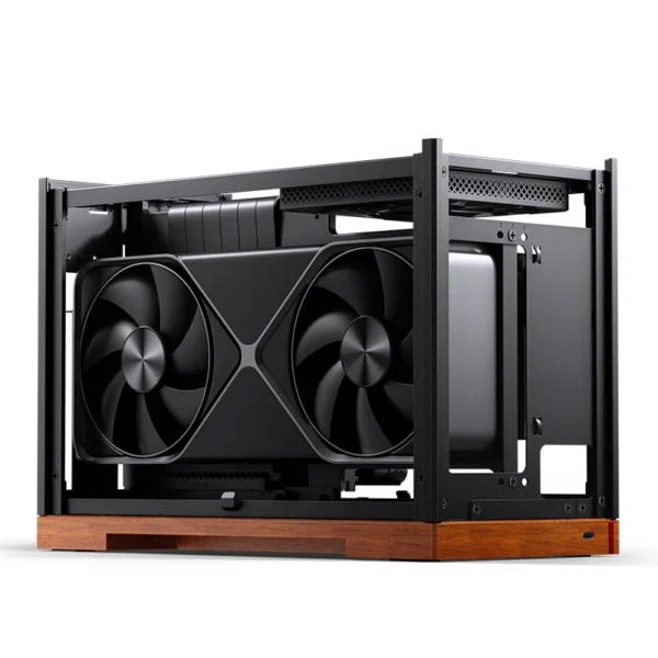 Gabinete Premium Jonsbo T9 Mini-Itx Preto E Madeira