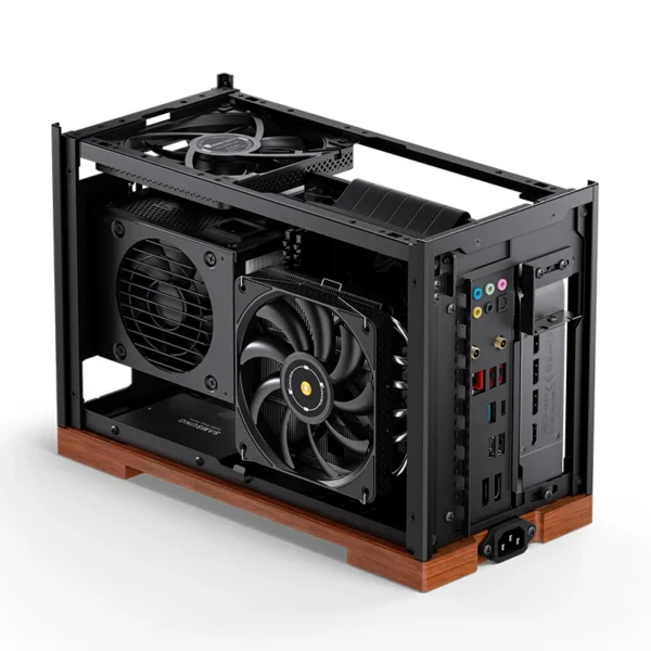 Gabinete Premium Jonsbo T9 Mini-Itx Preto E Madeira