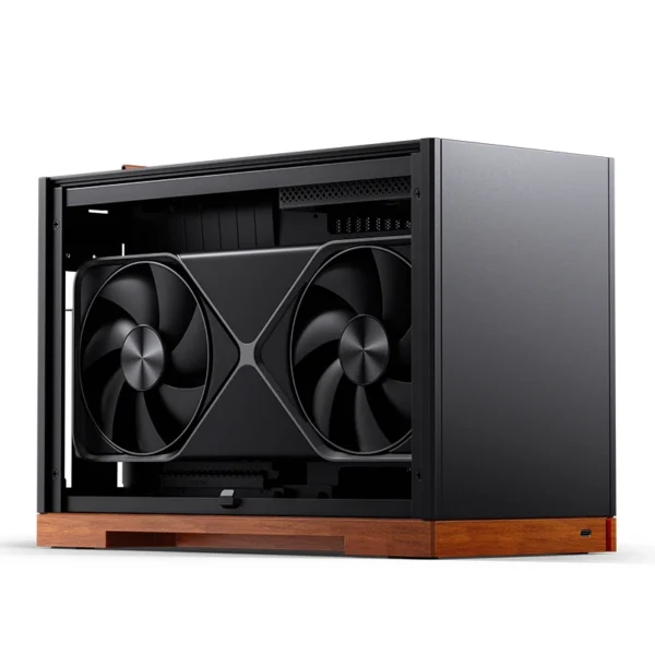 Gabinete Premium Jonsbo T9 Mini-Itx Preto E Madeira