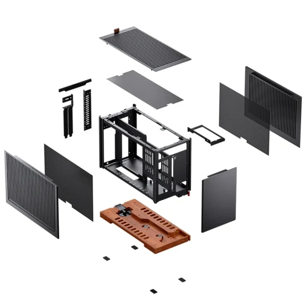 Gabinete Premium Jonsbo T9 Mini-Itx Preto E Madeira