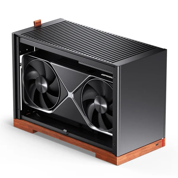 Gabinete Premium Jonsbo T9 Mini-Itx Preto E Madeira